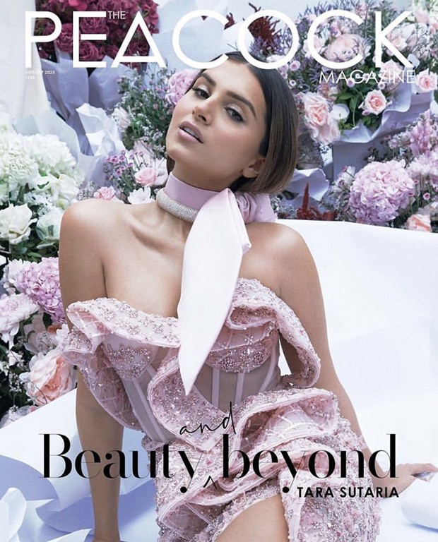 Tara Sutaria in a pink corset dress dazzles as the muse of Peacock Magazine