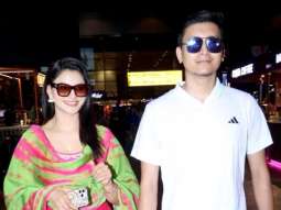 Urvashi Rautela looks pretty in a salwar as she smiles for paps
