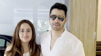 Varun Dhawan & Natasha Dalal pose together for paps as they get clicked