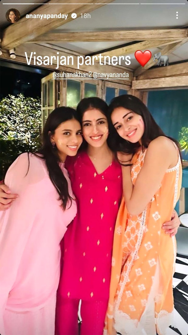 Ananya Panday, Suhana Khan, and Navya Naveli Nanda share joyful moments during Ganpati Visarjan; see pic