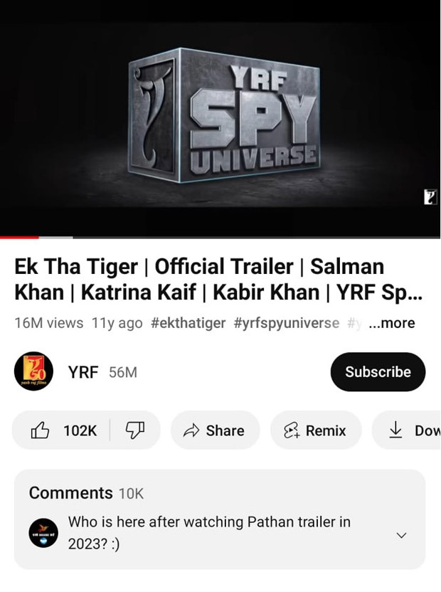 As Salman Khan’s Tiger 3 gears up for release, Yash Raj Films adds the YRF Spy Universe logo to the trailers of Ek Tha Tiger, Tiger Zinda Hai and War