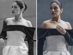 Bhumi Pednakar weaves her monochrome magic in corset gown by Bibhu Mohapatra at TIFF