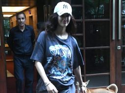 Disha Patani poses with fans as she gets clicked in the city