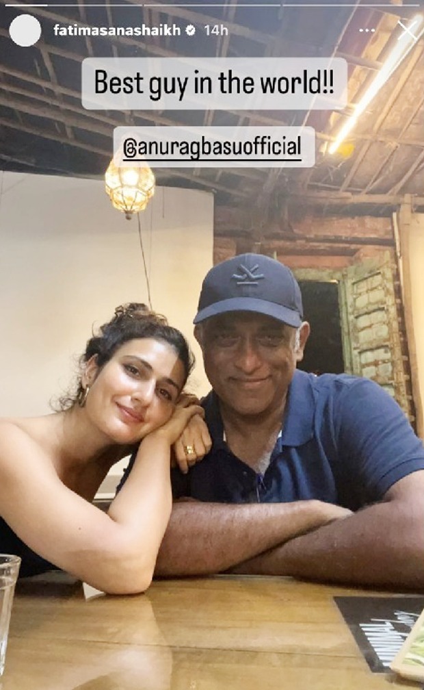 Fatima Sana Shaikh shares an adorable picture with director Anurag Basu; says, “Best guy in the world”