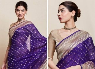 Khushi Kapoor’s purple saree by Anita Dongre perfectly embodies the essence of the festive season
