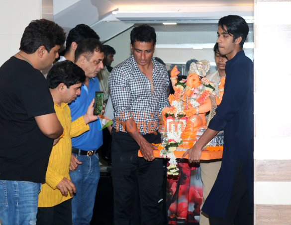 photos sonu sood snapped during ganesh visarjan 2