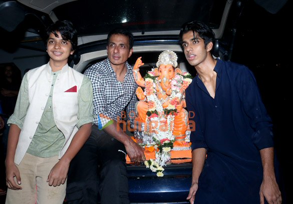 Photos: Sonu Sood snapped during Ganesh Visarjan Photos: Sonu Sood snapped during Ganesh Visarjan