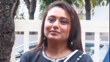 Rani Mukerji smiles in a black salwar as she poses for paps