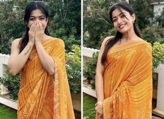 Rashmika Mandanna makes wedding guest look bright in yellow Anita Dongre saree