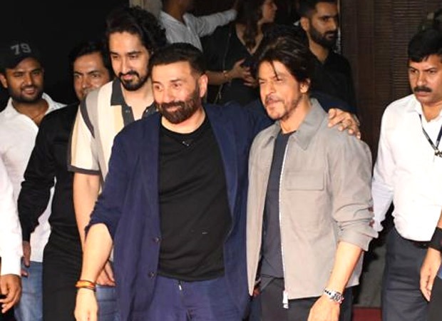 Shah Rukh Khan and Sunny Deol walking and hugging each other at Gadar 2 success bash is proof enough that all is well between the Darr actors