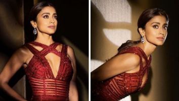 Shriya Saran in a bold red cut out gown worth Rs.2.36 Lakh is literally setting the internet on fire