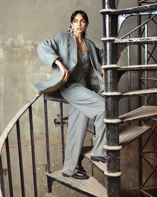 Sobhita Dhulipala breaks the mould for androgyny in grey oversized pantsuit