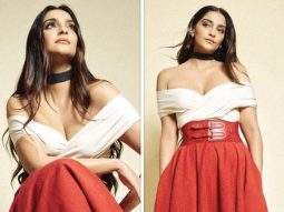Sonam Kapoor turns up the heat with a dash of glamour in a red skirt, white bodysuit, and fierce black boots