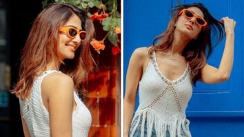 Vaani Kapoor takes London by storm in her chic crochet top with playful fringes and classic flare denim jeans