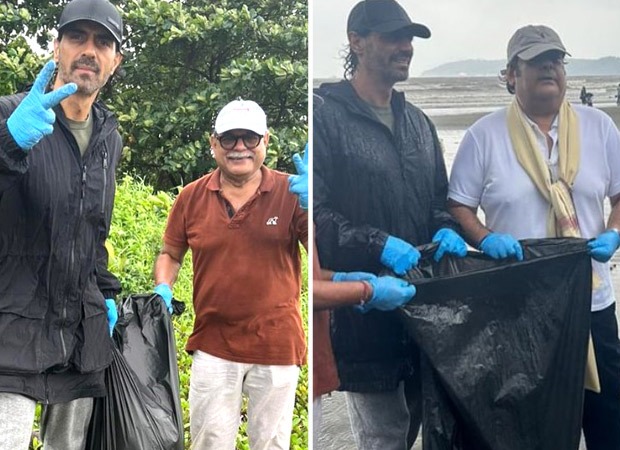 Arjun Rampal takes the lead in Swachh Bharat Abhiyan - Miramar Beach Clean-Up; see post