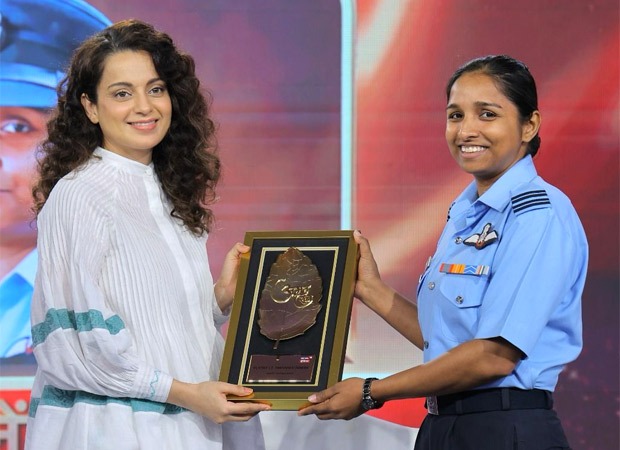 After Tejas trailer release, Kangana Ranaut meets real-life flight Lieutenant Shivangi Singh at Amrita Ratna 2023