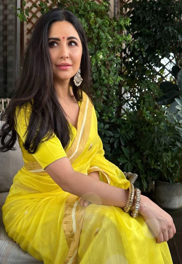 Katrina Kaif takes a desi route in a bright yellow saree to kickstart festive celebrations