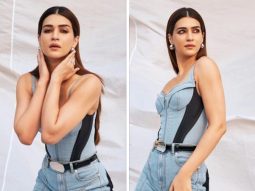 Kriti Sanon gives us a daring double dose of denim in a bodysuit, jeans and boots for Ganapath promotions