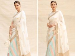 Kriti Sanon glows in a pristine white saree as she wins a National Award for her outstanding performance in Mimi