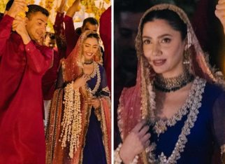 Mahira Khan maintains her stylish bridal charm, donning a majestic purple embellished Anarkali ensemble for her Mehendi celebration