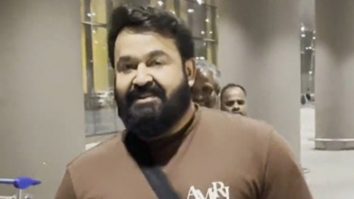 Mohanlal gets clicked at the airport by paps
