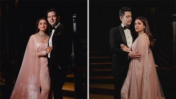 Parineeti Chopra looks resplendent in a rosette blush crystal sequin Manish Malhotra-designed saree for her wedding reception with Raghav Chadha; see unseen photos