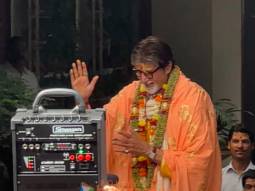 Photos: Amitabh Bachchan greets his fans on his 81st birthday outside his residence in Mumbai
