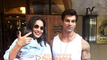 Photos: Bipasha Basu snapped with Karan Singh Grover and their daughter Devi at a restaurant in Bandra