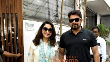 Photos: Madhuri Dixit snapped with Husband Dr. Shriram Nene in Bandra