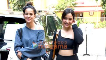 Photos: Neha Sharma and Aisha Sharma snapped outside the gym in Bandra
