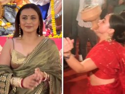 Rani Mukerji dances at Durga Puja celebrations with her cousin Tanishaa; Sumona Chakravarti performs Dhunuchi dance, watch videos