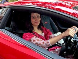 Shraddha Kapoor arrives in her brand new red Lamborghini