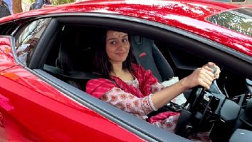 Shraddha Kapoor arrives in her brand new red Lamborghini