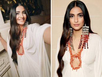 Sonam Kapoor radiates elegance in a flowy white dress, adorned with ombre and ruby-red dangler earrings Sonam Kapoor radiates elegance in a flowy white dress, adorned with ombre and ruby-red dangler earrings