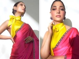 Tamannaah Bhatia gives us a lesson in colour blocking with her vibrant Sabyasachi saree
