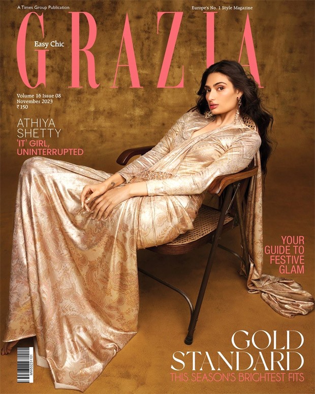 Athiya Shetty lights up the cover of Grazia magazine in radiant gold outfits