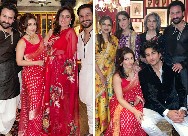 Kareena Kapoor Khan, Saif Ali Khan and the entire family pose together at their Diwali bash