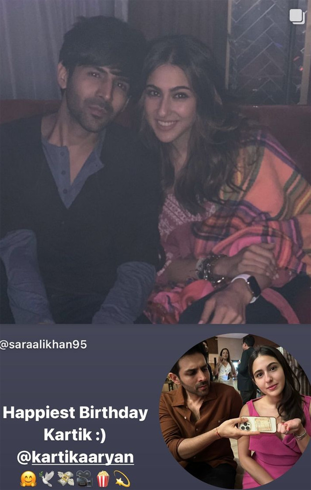 Kartik Aaryan receives birthday wish from Sara Ali Khan