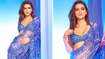 Kriti Sanon sparkles brighter than the night sky in a shimmery blue saree at Manish Malhotra’s Diwali extravaganza