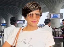 Mandira Bedi spreads a wide smile for paps at the airport