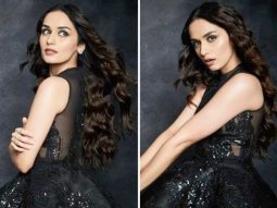 Manushi Chhillar shines in her little black dress, adorned with sparkling details for opening of Jio World Plaza