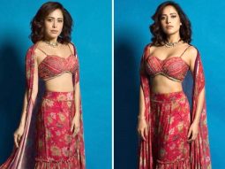Nushrratt Bharuccha infused a striking floral essence into her Diwali celebrations by donning a fusion garara set