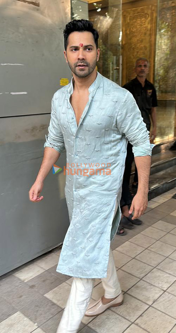 photos varun dhawan snapped at his office for dhanteras puja 1