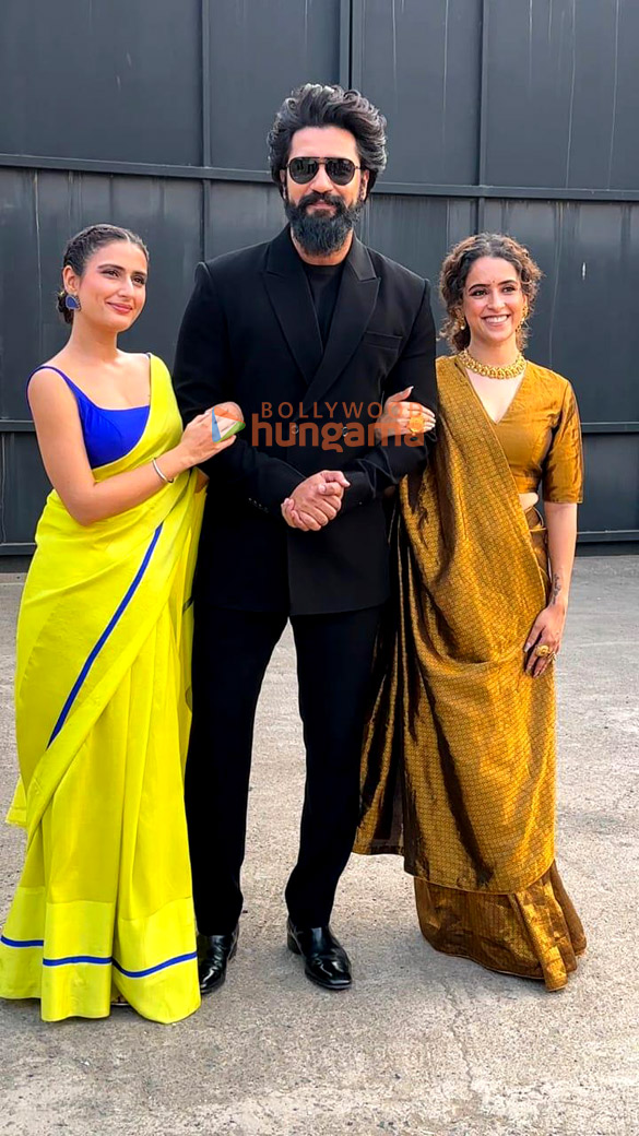 photos vicky kaushal sanya malhotra and fatima sana shaikh snapped promoting their film sam bahadur 5