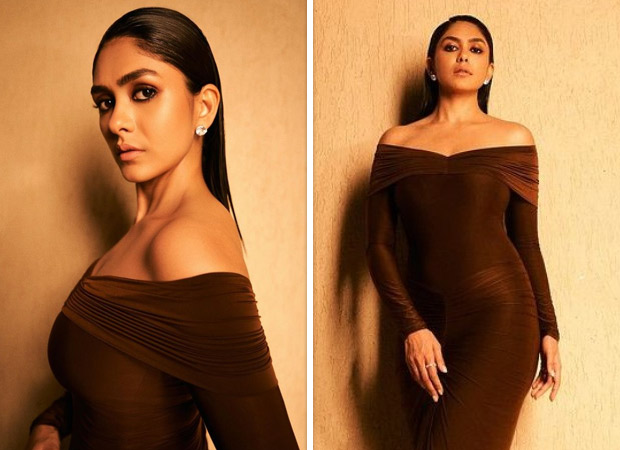 Mrunal Thakur glams up in stunning brown bodycon gown for Pippa ...