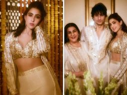 Sara Ali Khan, along with Amrita Singh and Ibrahim Ali Khan, radiate elegance in their white-gold ensembles as they celebrate Dhanteras