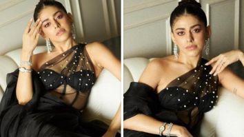 Alaya F turns heads in a one-shoulder black dress adorned with pearls