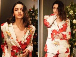 Alia Bhatt effortlessly infuses a chic touch into business fashion with her floral pantsuit