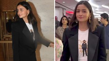 Alia Bhatt graces Animal screening in style; sports customized T-shirt featuring Ranbir Kapoor’s character