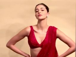 Ananya Panday has dressed right for Christmas in this red saree!